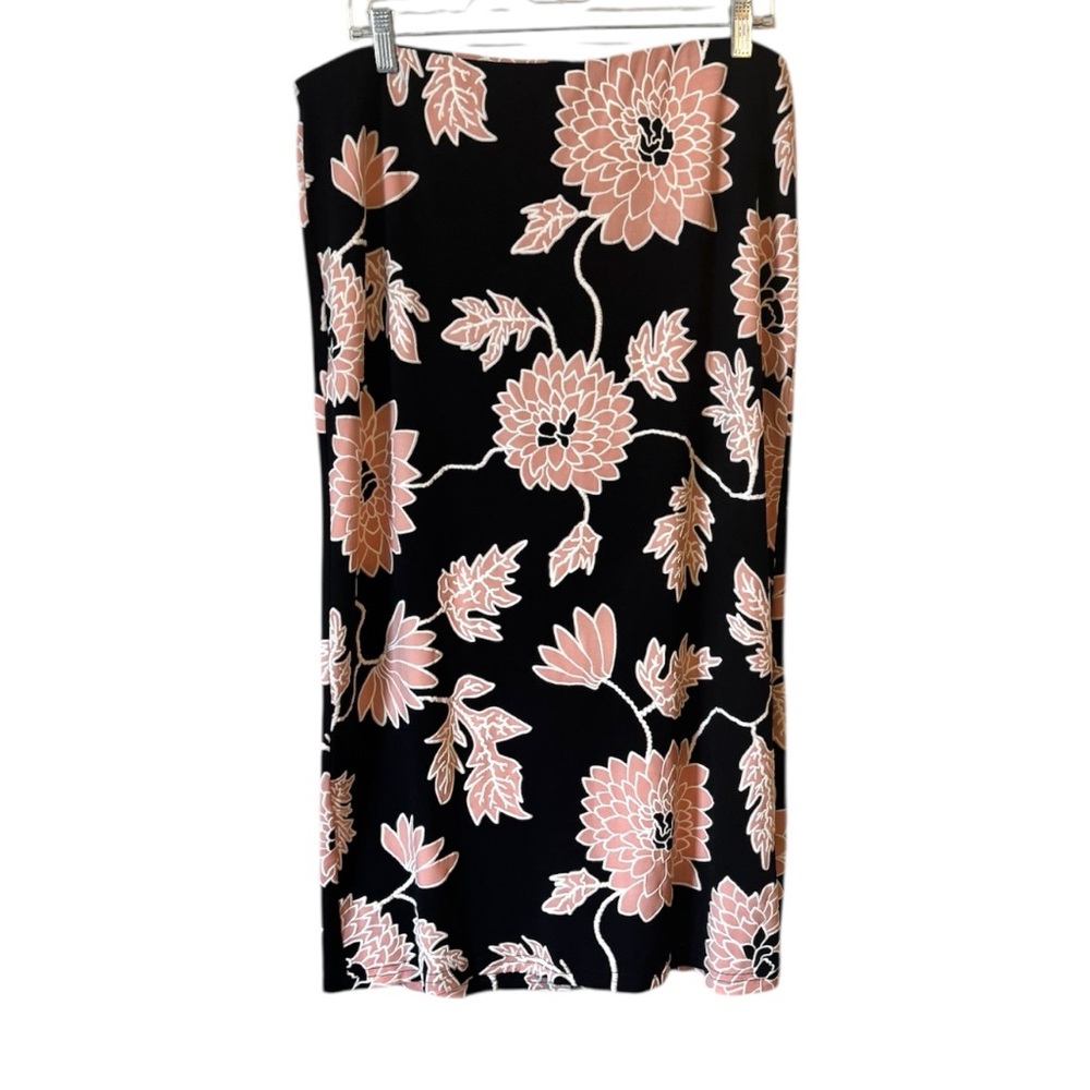 SPRING/SUMMER  Black/ Pink Floral Pencil Skirt  LARGE     #C